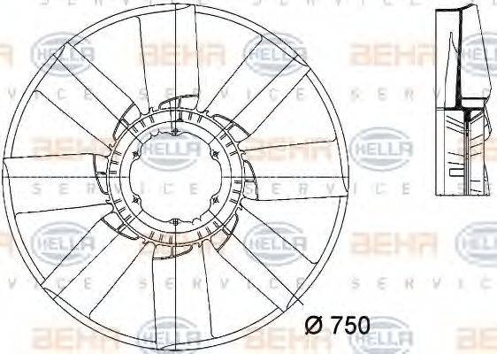 MERCEDES-BENZ 003 205 36 06 Крильчатка вентилятора, охолодження двигуна