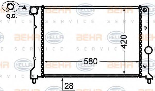 HELLA 8MK376766114 Радіатор, охолодження двигуна