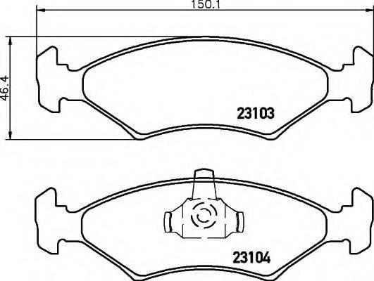 MITSUBISHI 1E063323ZA Комплект гальмівних колодок, дискове гальмо