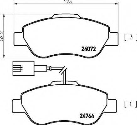 HELLA T1832 Комплект гальмівних колодок, дискове гальмо