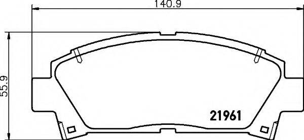 TOYOTA 0446520470 Комплект гальмівних колодок, дискове гальмо