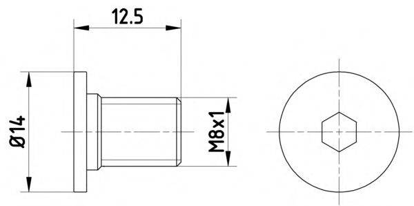 HELLA 8DZ355209021 Болт, диск гальмівного механізму