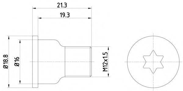 HELLA 8DZ355209051 Болт, диск гальмівного механізму