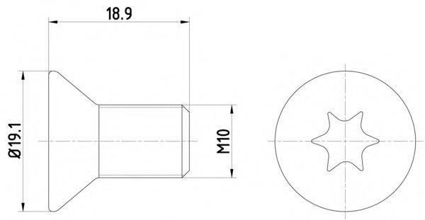 HELLA 8DZ355209101 Болт, диск гальмівного механізму