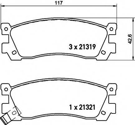 HELLA 8DB355021171 Комплект гальмівних колодок, дискове гальмо