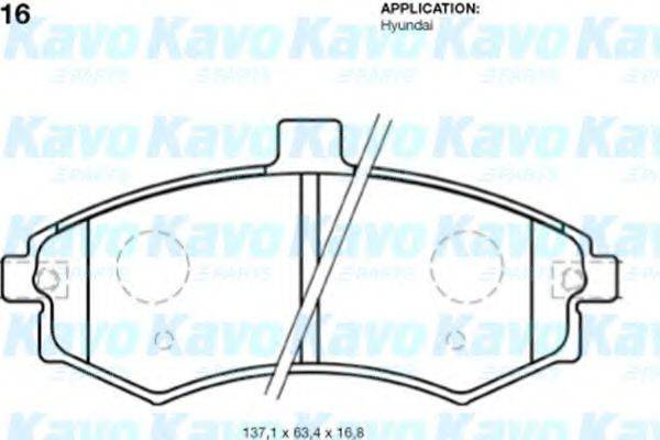 KAVO PARTS BP3016 Комплект гальмівних колодок, дискове гальмо