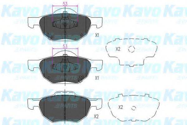 KAVO PARTS KBP2036 Комплект гальмівних колодок, дискове гальмо