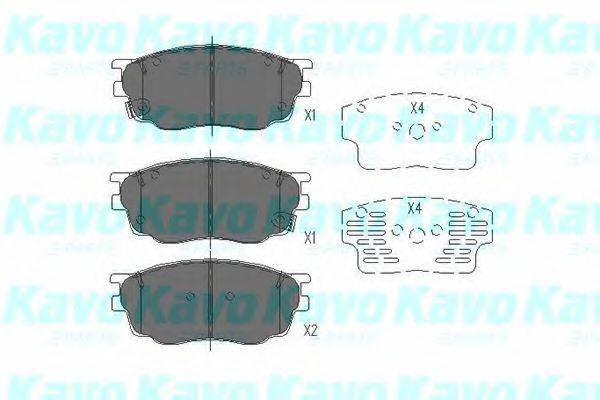 KAVO PARTS KBP4511 Комплект гальмівних колодок, дискове гальмо