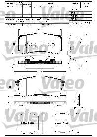 VALEO 301520 Комплект гальмівних колодок, дискове гальмо