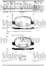 VALEO 23661 Комплект гальмівних колодок, дискове гальмо