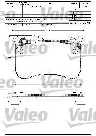 VALEO 601306 Комплект гальмівних колодок, дискове гальмо