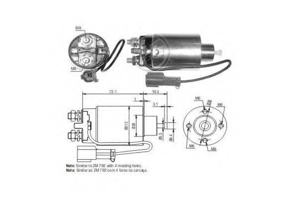 NISSAN 23343-84A17 Тягове реле, стартер