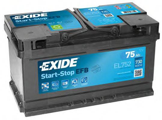 EXIDE EL752 Стартерна акумуляторна батарея; Стартерна акумуляторна батарея