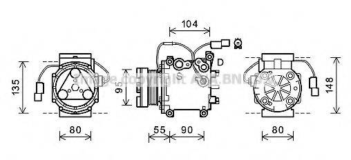 AVA QUALITY COOLING MTK242 Компресор, кондиціонер