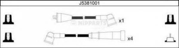 NIPPARTS J5381001 Комплект дротів запалювання