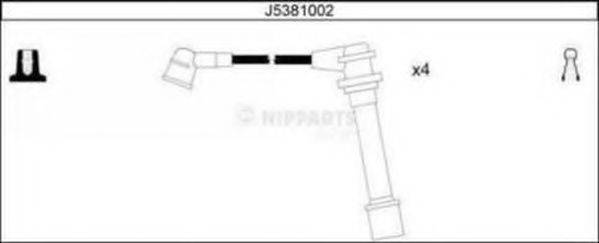 NIPPARTS J5381002 Комплект дротів запалювання