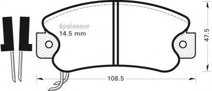 MGA 186 Комплект гальмівних колодок, дискове гальмо