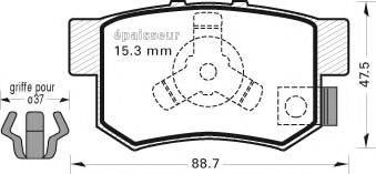 MGA 834 Комплект гальмівних колодок, дискове гальмо