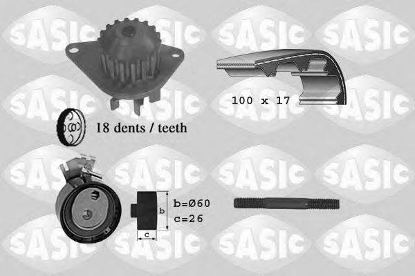 SASIC 3900002 Водяний насос + комплект зубчастого ременя