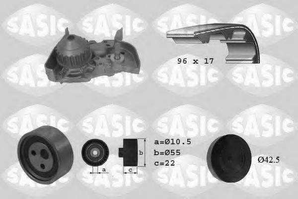 SASIC 3904023 Водяний насос + комплект зубчастого ременя