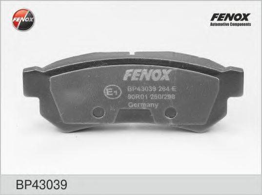 FENOX BP43039 Комплект гальмівних колодок, дискове гальмо
