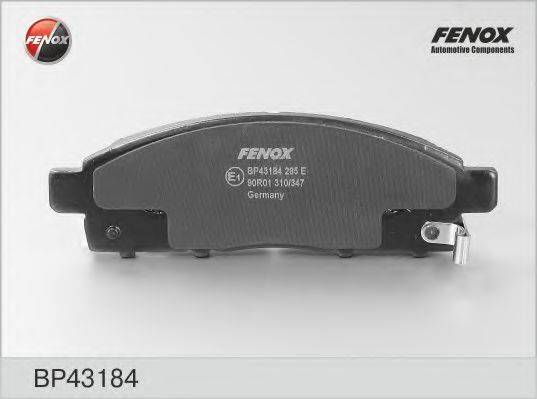 FENOX BP43184 Комплект гальмівних колодок, дискове гальмо