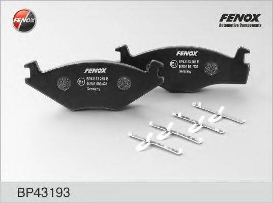 FENOX BP43193 Комплект гальмівних колодок, дискове гальмо