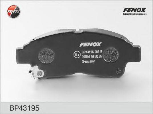 FENOX BP43195 Комплект гальмівних колодок, дискове гальмо