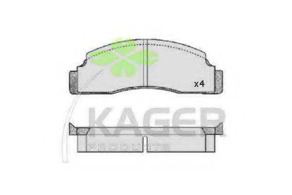 KAGER 20422 Комплект гальмівних колодок, дискове гальмо