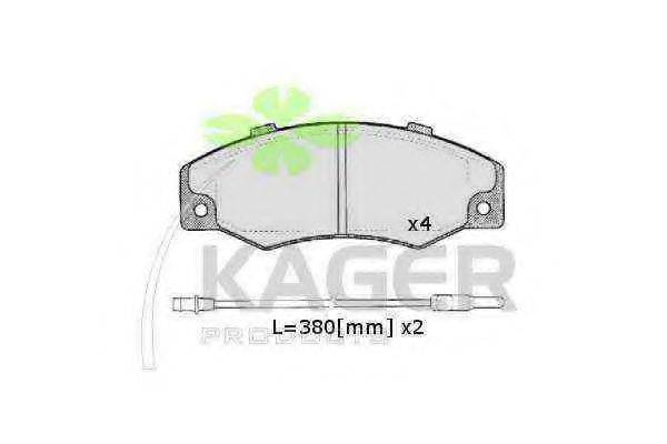 KAGER 21087 Комплект гальмівних колодок, дискове гальмо