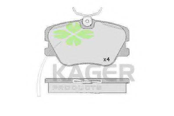 KAGER 350220 Комплект гальмівних колодок, дискове гальмо