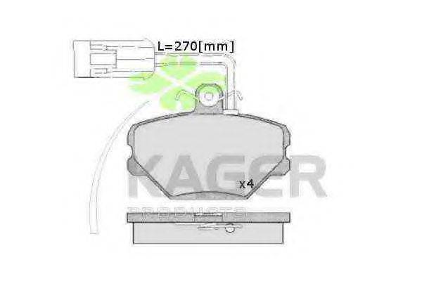 KAGER 23068 Комплект гальмівних колодок, дискове гальмо