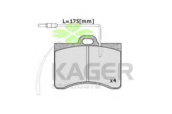 KAGER 20356 Комплект гальмівних колодок, дискове гальмо