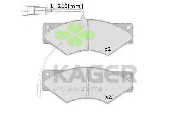 KAGER 29001 Комплект гальмівних колодок, дискове гальмо