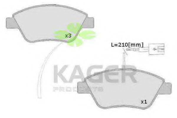 KAGER 23711 Комплект гальмівних колодок, дискове гальмо