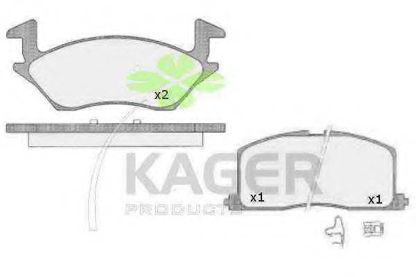 KAGER 21948 Комплект гальмівних колодок, дискове гальмо
