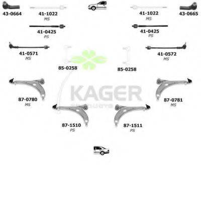 KAGER 800054 Підвіска колеса