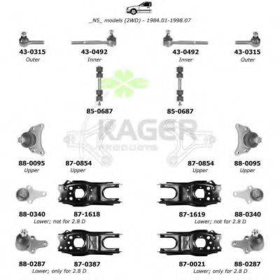 KAGER 800968 Підвіска колеса