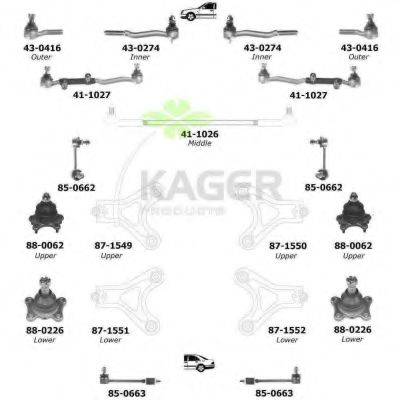 KAGER 801043 Підвіска колеса
