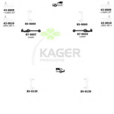 KAGER 801154 Підвіска колеса