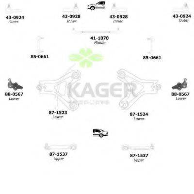 KAGER 801263 Підвіска колеса