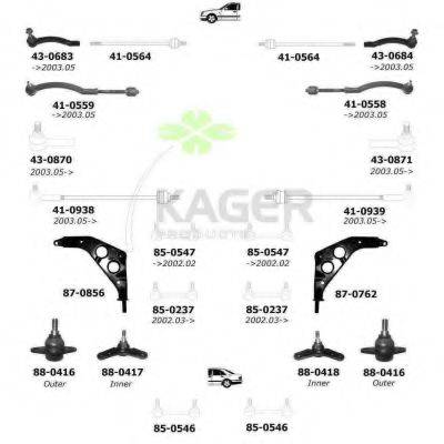 KAGER 801300 Підвіска колеса