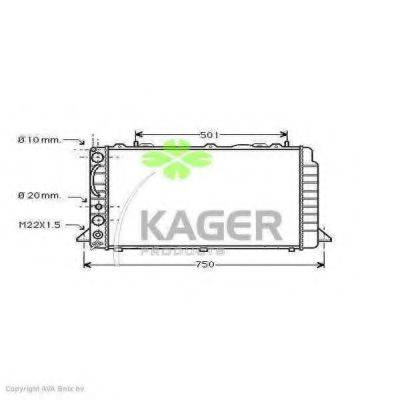 KAGER 310020 Радіатор, охолодження двигуна
