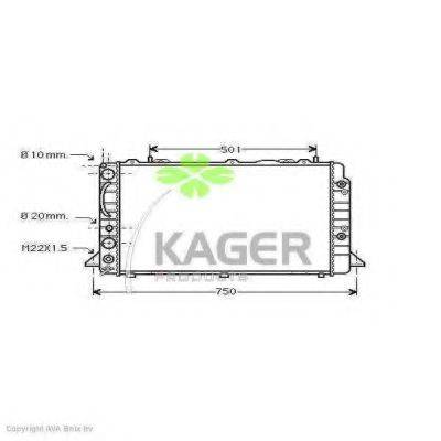 KAGER 310021 Радіатор, охолодження двигуна
