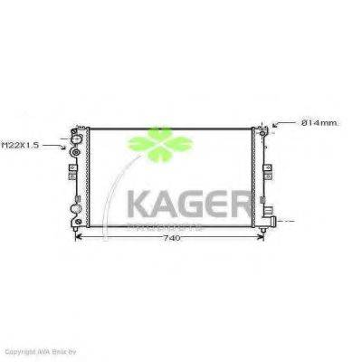 KAGER 310165 Радіатор, охолодження двигуна