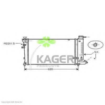 KAGER 310173 Радіатор, охолодження двигуна