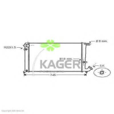 KAGER 310188 Радіатор, охолодження двигуна