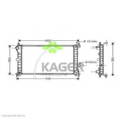 KAGER 310358 Радіатор, охолодження двигуна