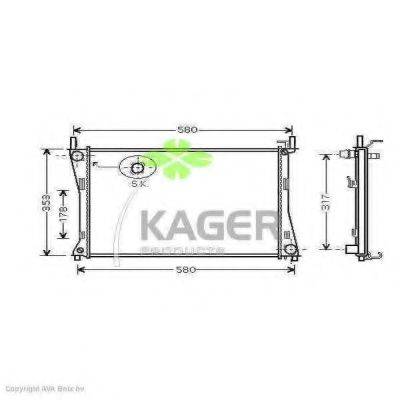 KAGER 310363 Радіатор, охолодження двигуна