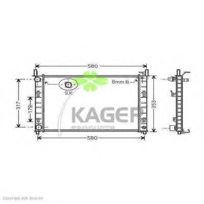 KAGER 310364 Радіатор, охолодження двигуна